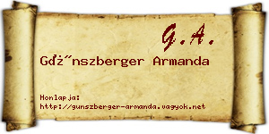 Günszberger Armanda névjegykártya